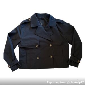 Love Tree Black Trench Coat